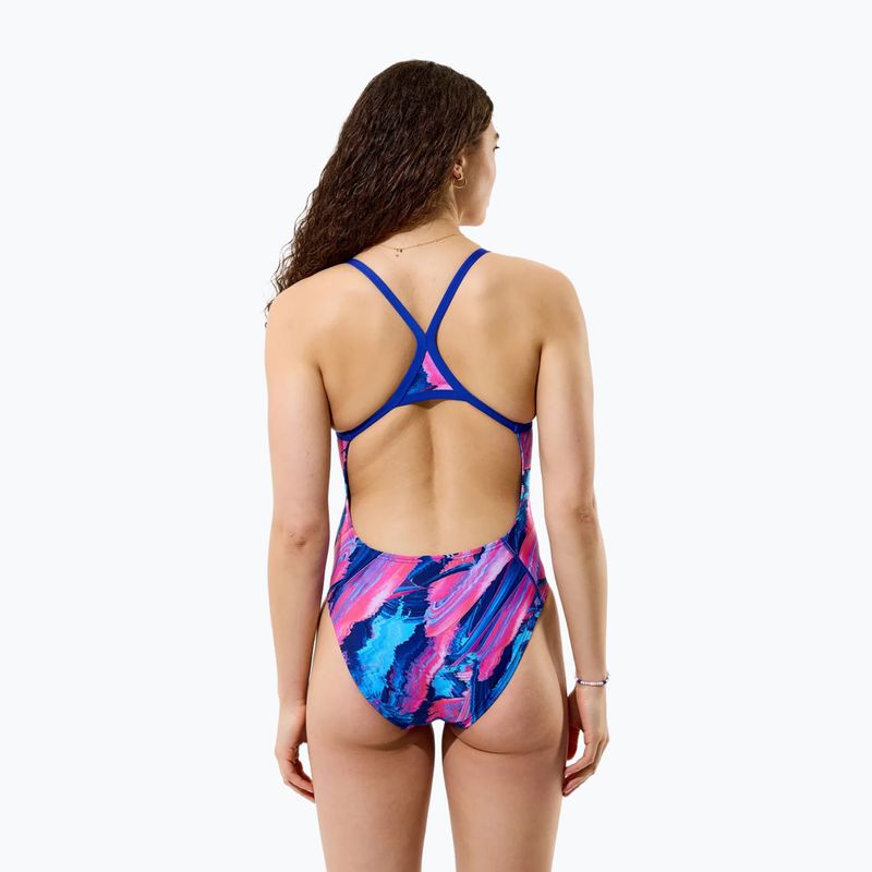 Moteriškas vientisas maudymosi kostiumėlis Speedo FL Printed Turnback brushy glitch/hope 2