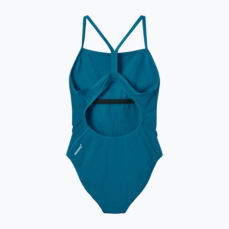 Moteriškas vienos dalies plaukimo kostiumėlis Speedo Endurance+ Logo Thin Strap teal abyss 2