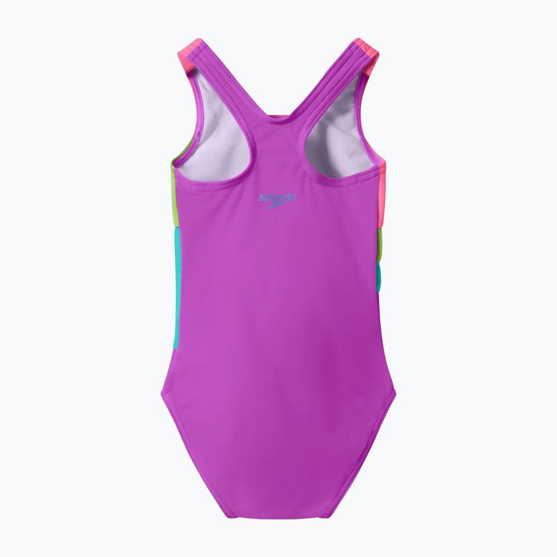 Vaikiškas vientisas maudymosi kostiumėlis Speedo Radiating Splice neon jelly 2