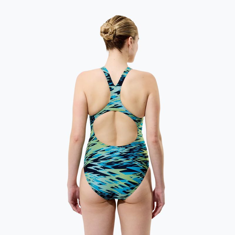 Moteriškas vientisas maudymosi kostiumėlis Speedo Hyperboom Print Medalist hyper teal 2