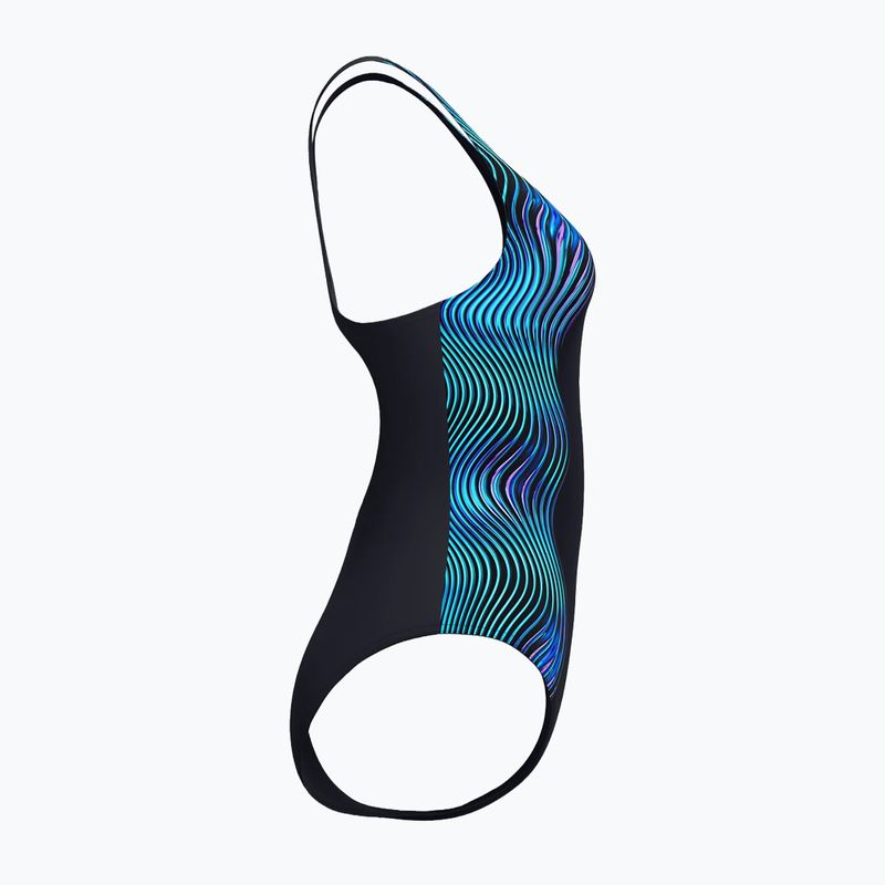Moteriškas vientisas maudymosi kostiumėlis Speedo Print Medalist anthracite 3