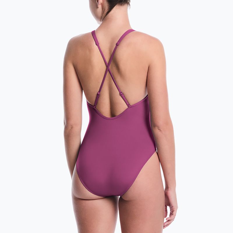 Moteriškas vientisas maudymosi kostiumėlis Nike Effortless Essential desert pink 3