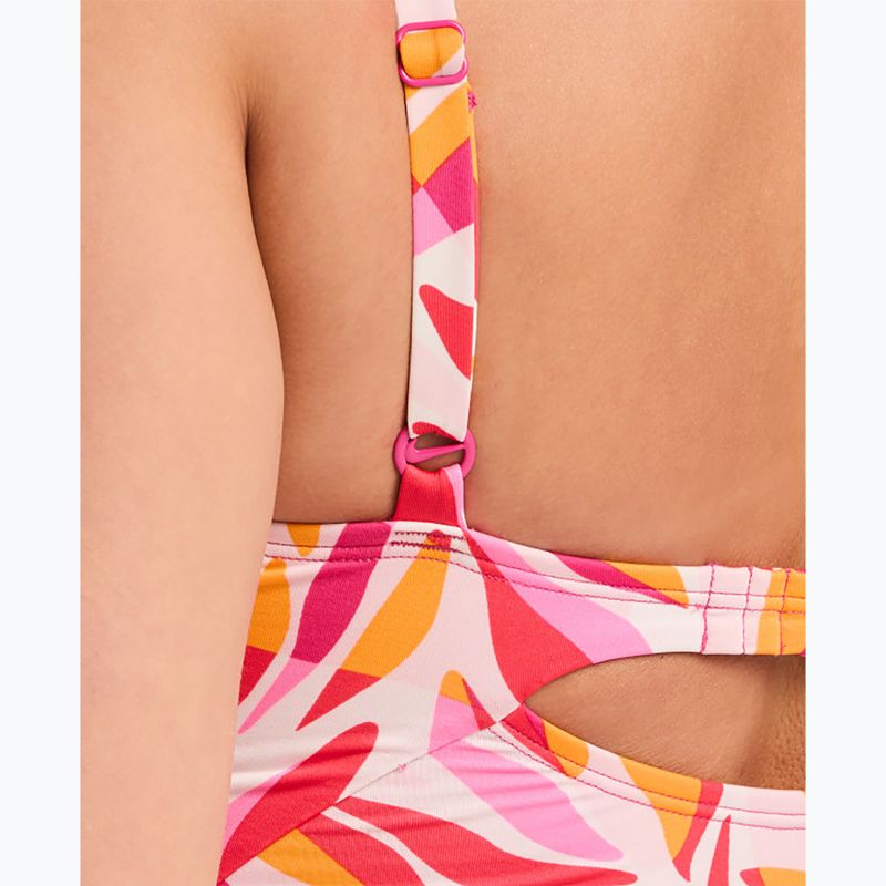 Moteriškas vientisas maudymosi kostiumėlis Nike V-Neck desert pink 4