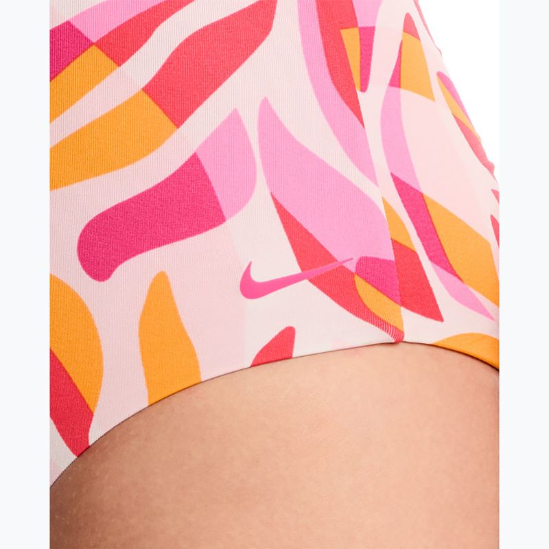 Moteriškas vientisas maudymosi kostiumėlis Nike V-Neck desert pink 5