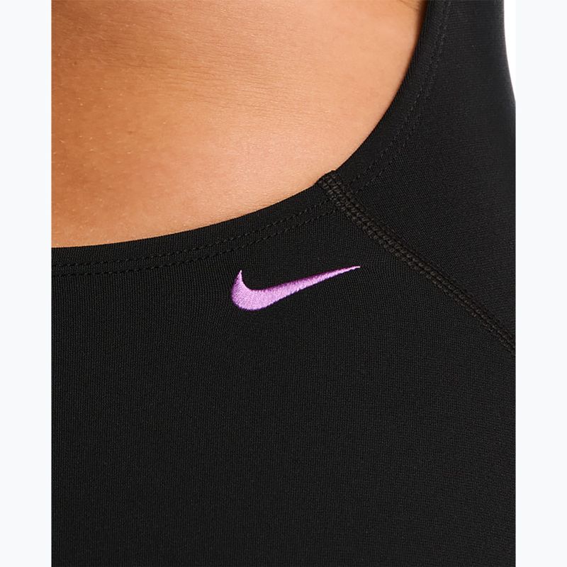 Moteriškas vientisas maudymosi kostiumėlis Nike Hydrastrong Logo Gra jet black 5