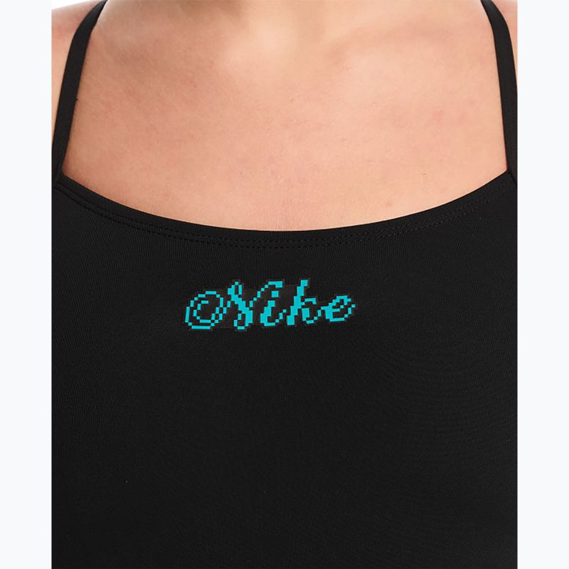 Moteriškas vientisas maudymosi kostiumėlis Nike Hydrastrong Logo Gra jet black 4