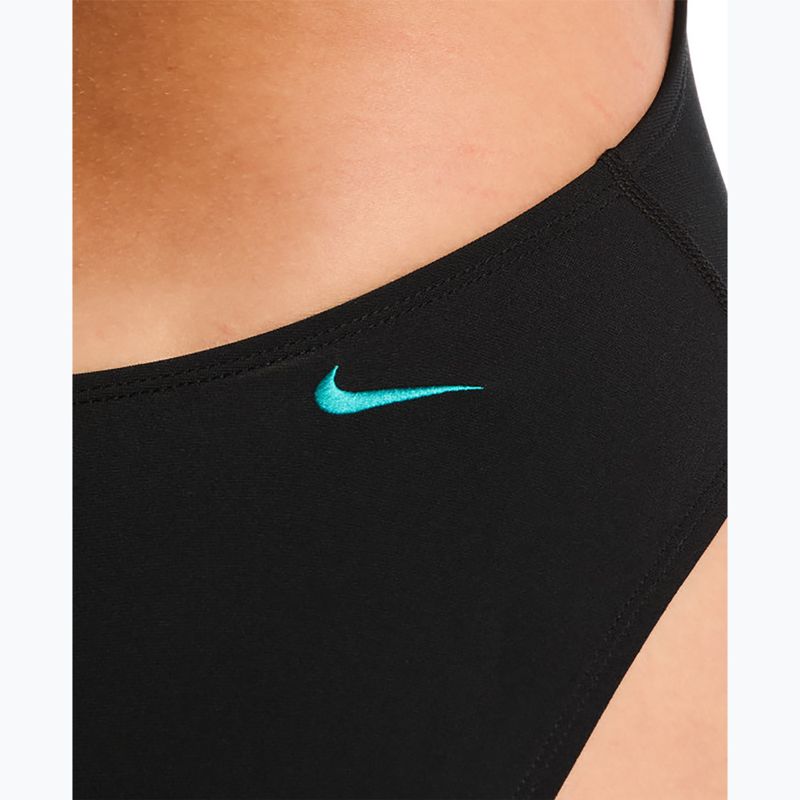 Moteriškas vientisas maudymosi kostiumėlis Nike Hydrastrong Logo Gra jet black 5