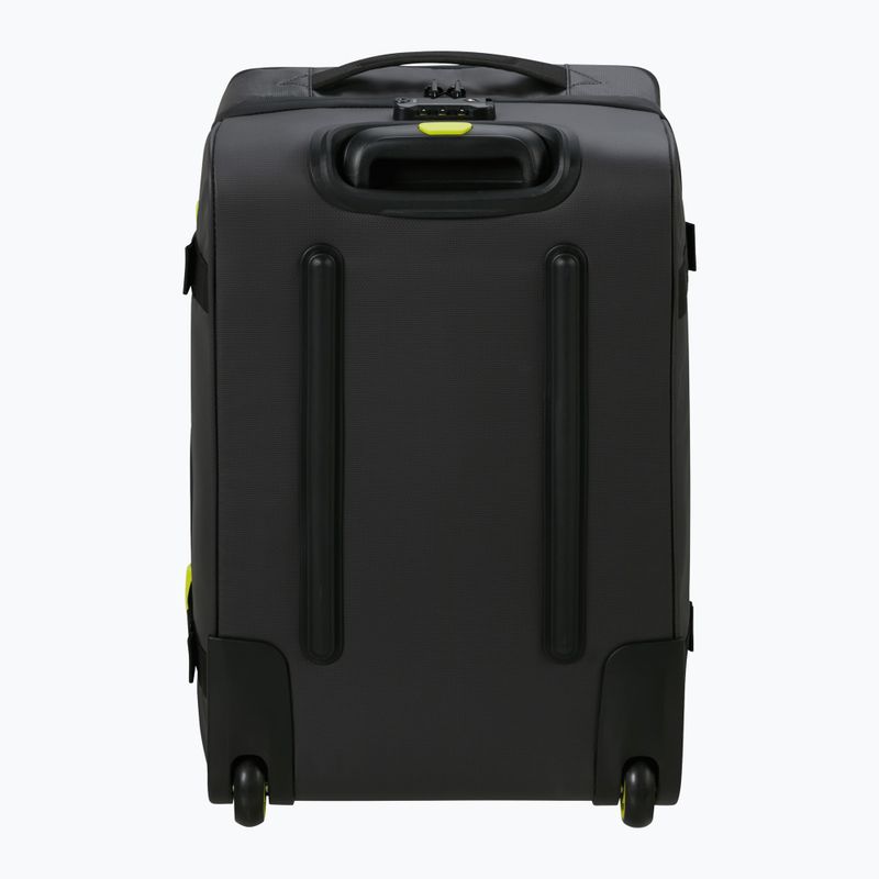 American Tourister Urban Track Duffle daiktadėžė su ratukais 55 l juoda / laimo spalvos kelioninis lagaminas 2