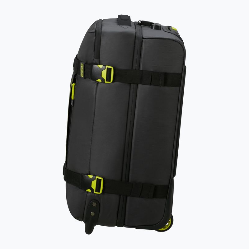 American Tourister Urban Track Duffle daiktadėžė su ratukais 55 l juoda / laimo spalvos kelioninis lagaminas 3