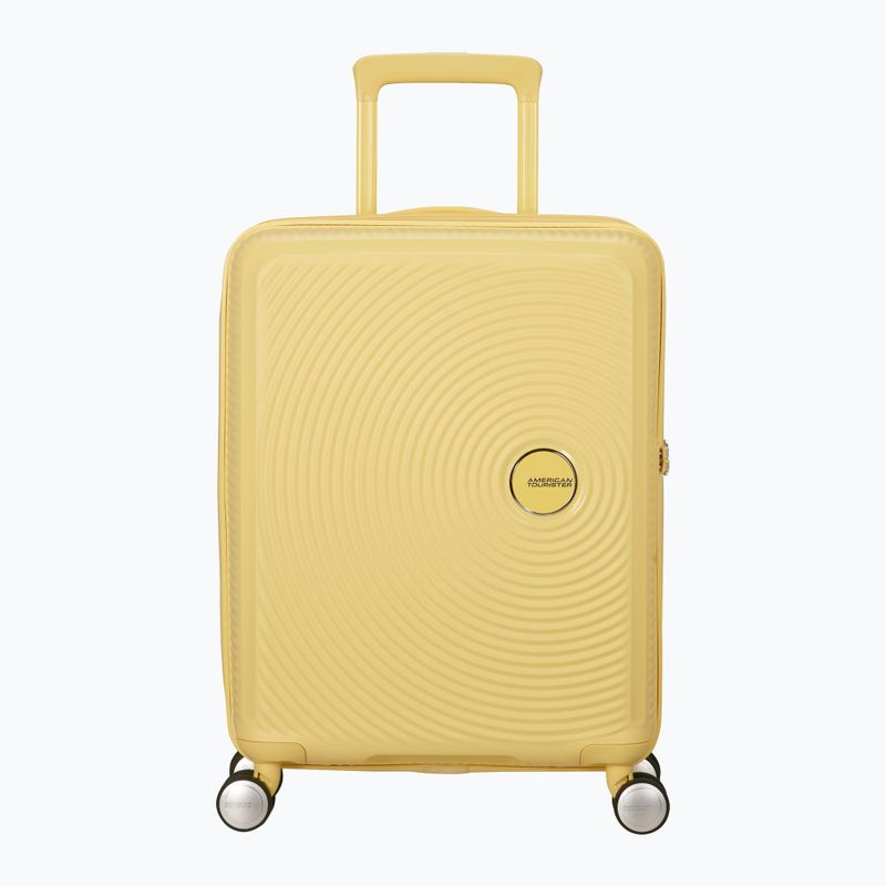 "American Tourister Soundbox" 41 l pastelinės geltonos spalvos kelioninis dėklas