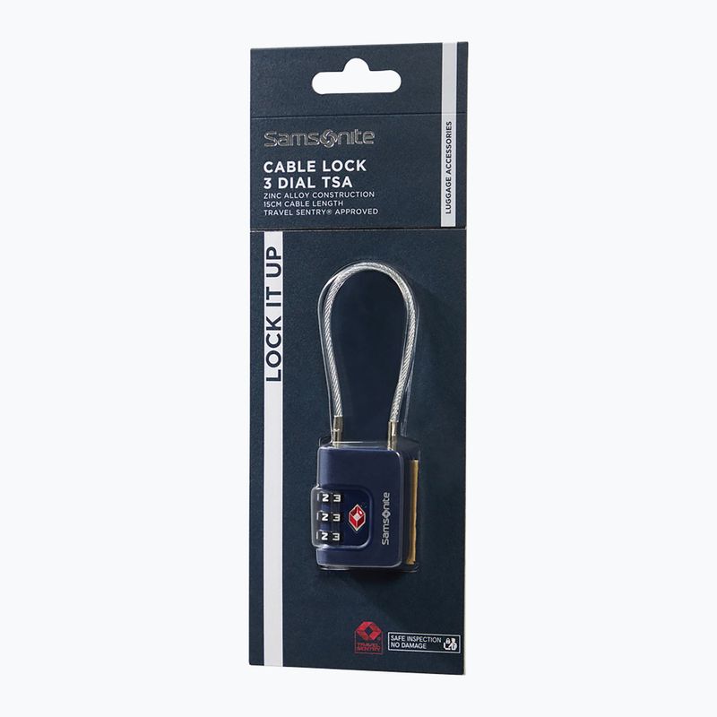 Spyna Samsonite Cablelock 3 Dial TSA midnight blue 3