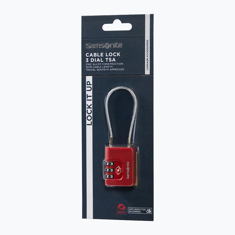 Spyna Samsonite Cablelock 3 Dial TSA red 3