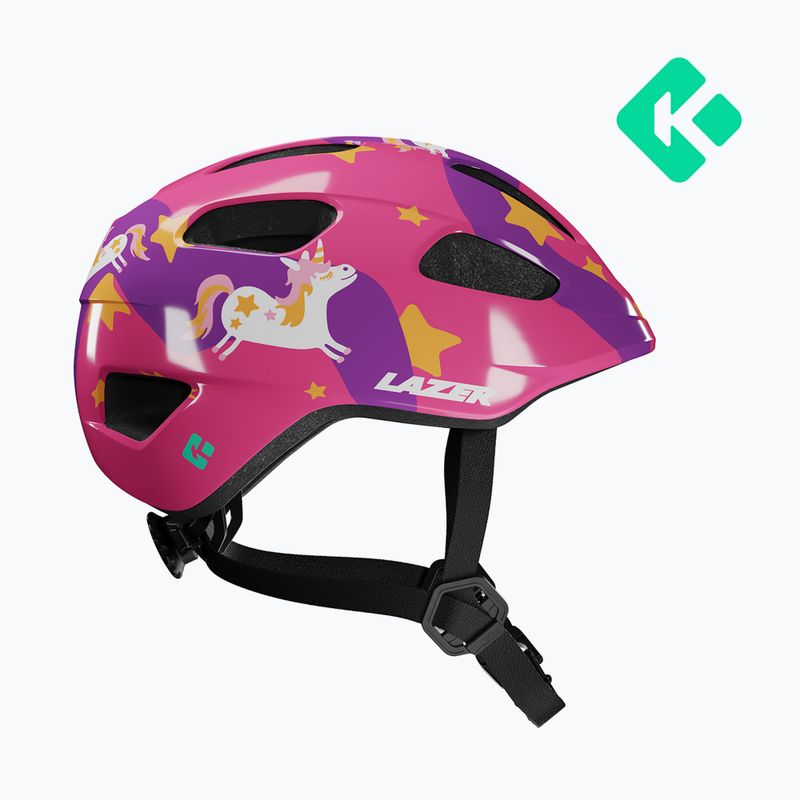 Vaikiškas dviratininko šalmas Lazer Pnut 2.0 KinetiCore purple pony 2