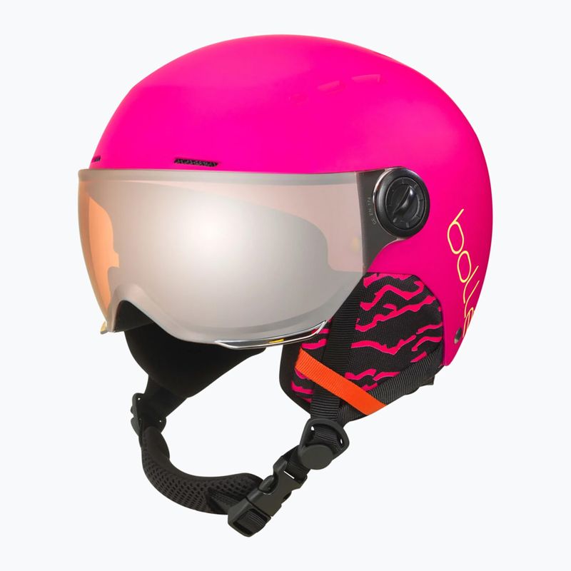 Vaikiškas slidinėjimo šalmas Bollé Quiz Visor Jr hot pink matte/orange gun