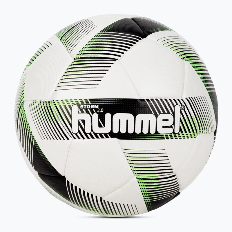 Hummel Storm 2.0 FB futbolo kamuolys baltas/juodas/žalias 5 dydis