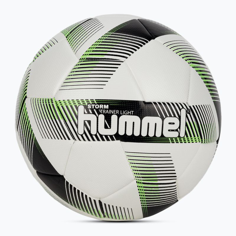 Hummel Storm Trainer Light FB futbolo kamuolys balta/juoda/žalia 5 dydis