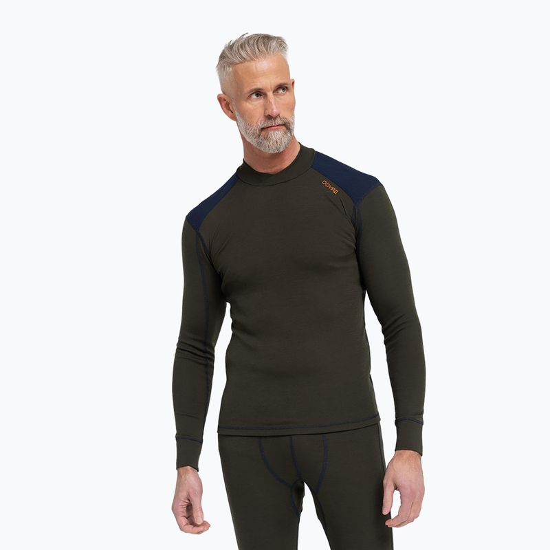 Vyriškas termoaktyvus džemperis Dovre Folded Collar khaki 2