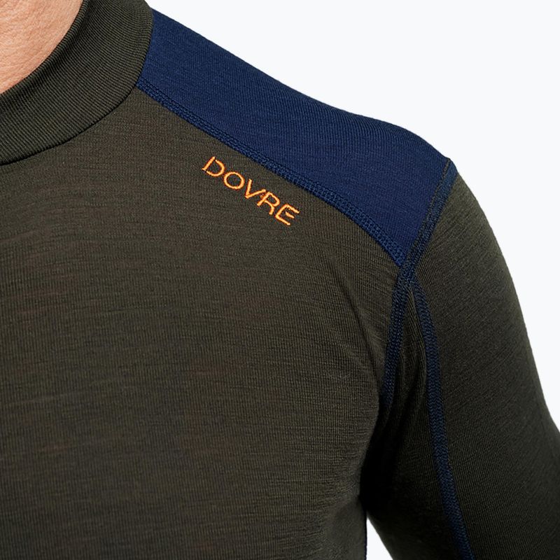 Vyriškas termoaktyvus džemperis Dovre Folded Collar khaki 3