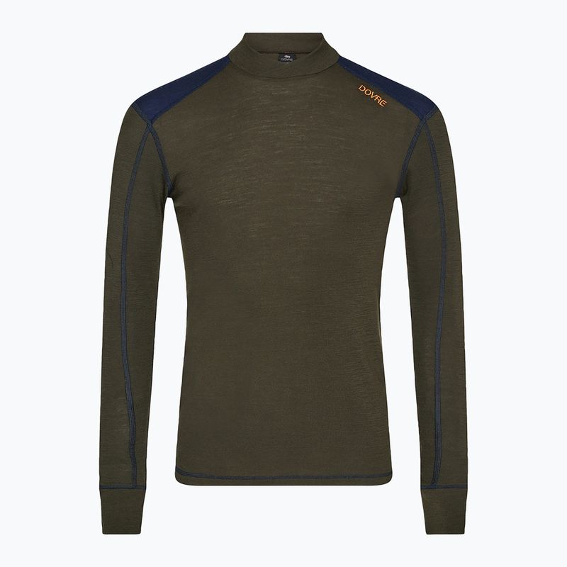 Vyriškas termoaktyvus džemperis Dovre Folded Collar khaki 4