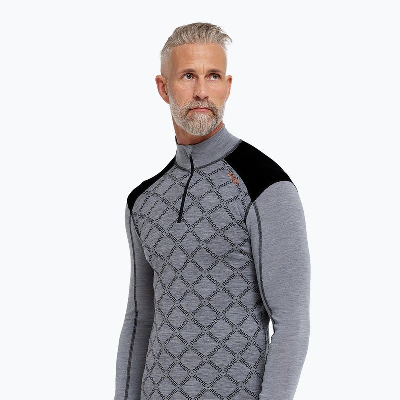 Vyriškas termoaktyvus džemperis Dovre Half Zip Jacquard grey 3