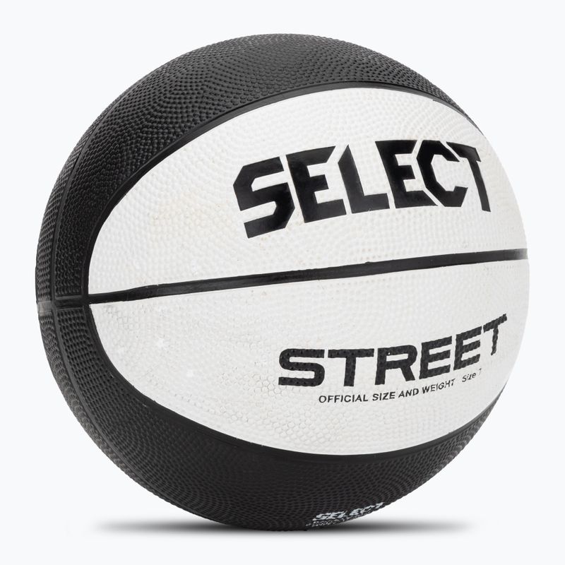 Vaikų krepšinio kamuoliai SELECT Basketball Street v23 white/black 7 dydžio 2