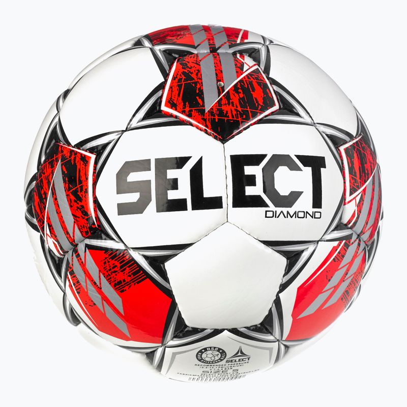 SELECT Diamond v23 balta/raudona 4 dydžio futbolo kamuolys