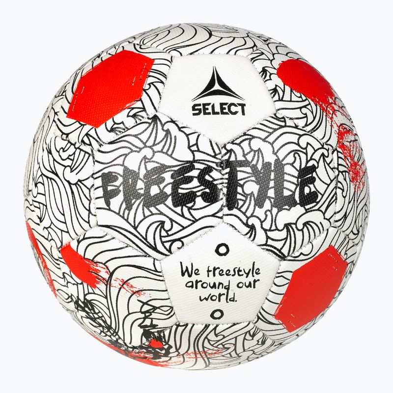 SELECT Freestyle v24 baltas/raudonas futbolo kamuolys 4.5 dydžio