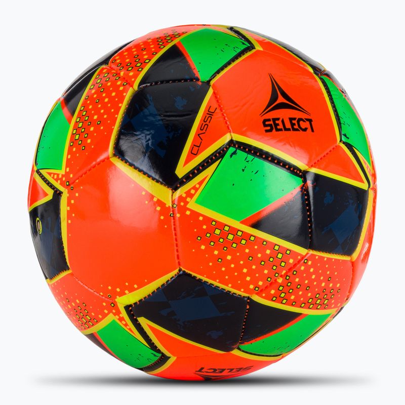 SELECT Classic v24 oranžinis/žalias futbolo kamuolys, dydis 4 2