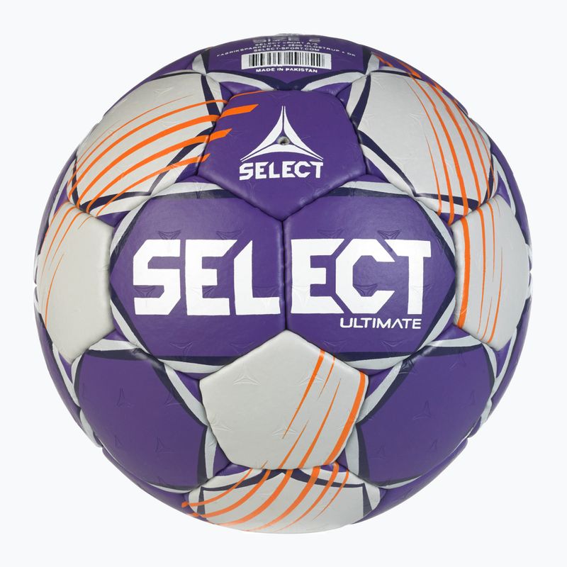 Rankinio kamuolys SELECT Ultimate v24 Official EHF grey/purple dydis 2 2