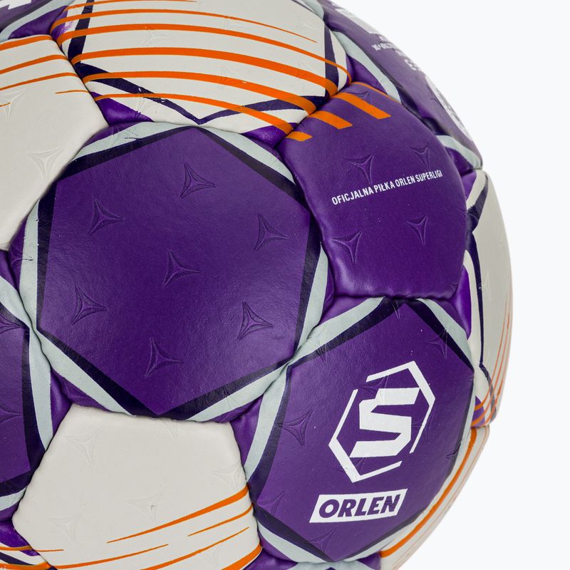 Rankinio kamuolys SELECT Ultimate Replica Orlen Superliga v24 EHF grey/purple dydis 3 4