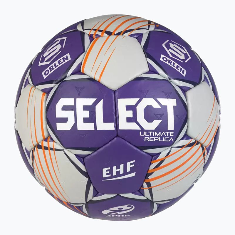 Rankinio kamuolys SELECT Ultimate Replica Orlen Superliga v24 EHF grey/purple dydis 3