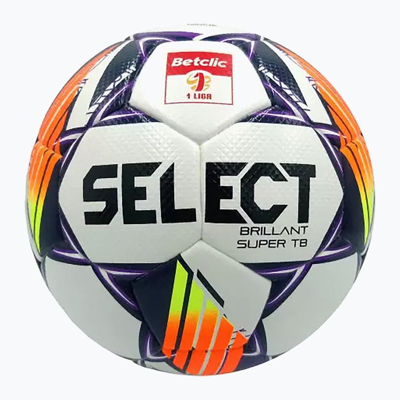 Futbolo kamuolys SELECT Brillant Super TB Betclic 1 Liga FIFA Quality Pro v24 white/purple