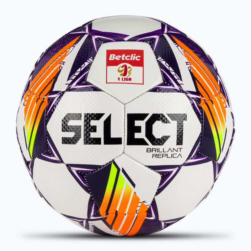 Futbolo kamuolys SELECT Brillant Replica Betclic 1 Liga v24 white/purple