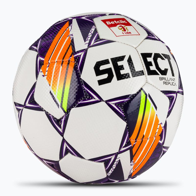 Futbolo kamuolys SELECT Brillant Replica Betclic 1 Liga v24 white/purple 2