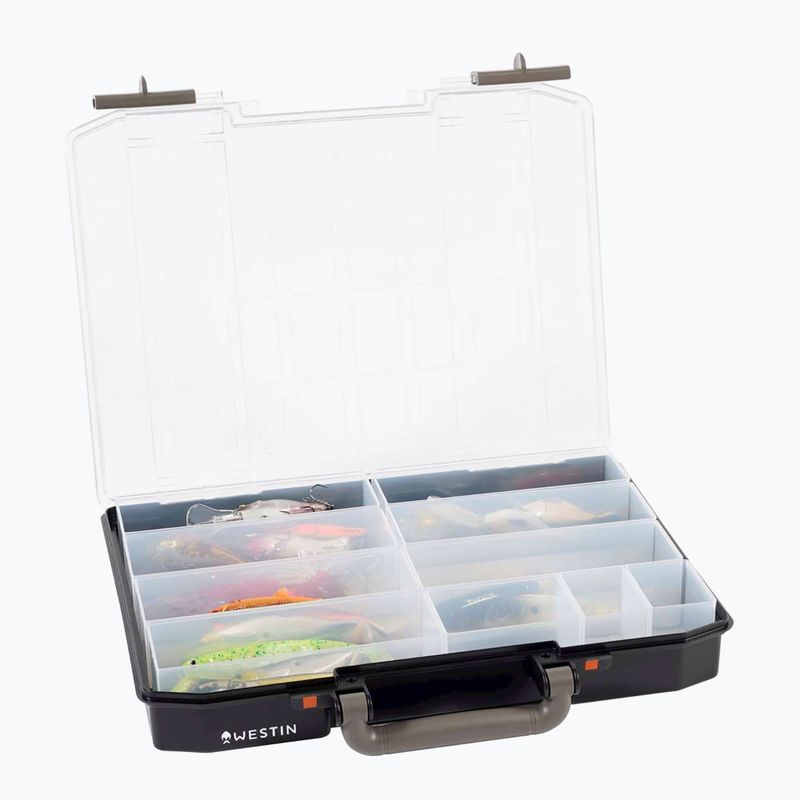 Žvejybinė dėžutė Westin W6 Lure Vault Incl. 10 inserts black/clear 2