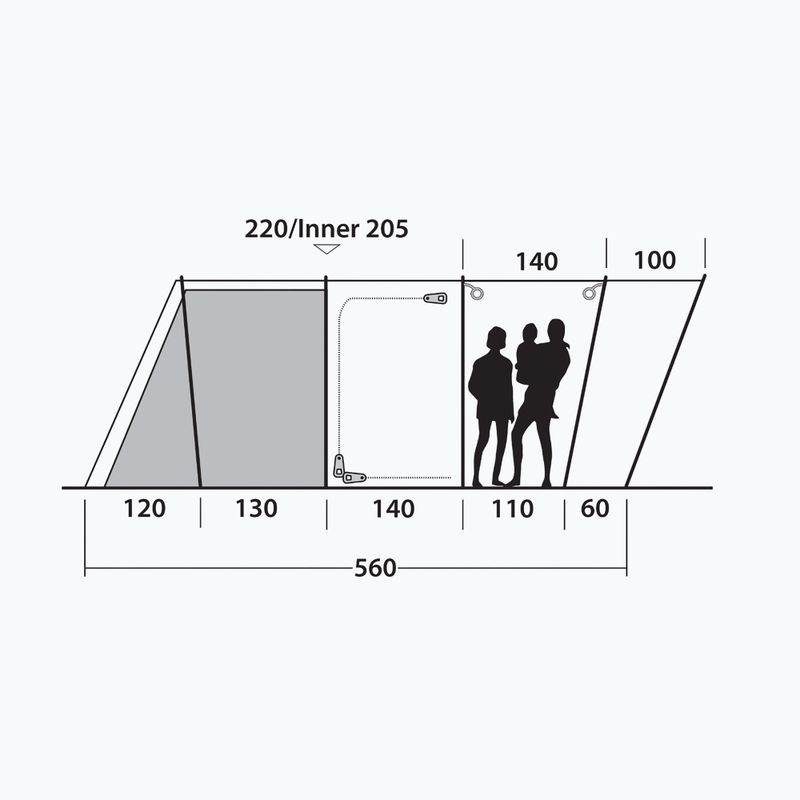 Outwell 6 asmenų kempingo palapinė Montana 6PE tamsiai mėlyna 111206 4