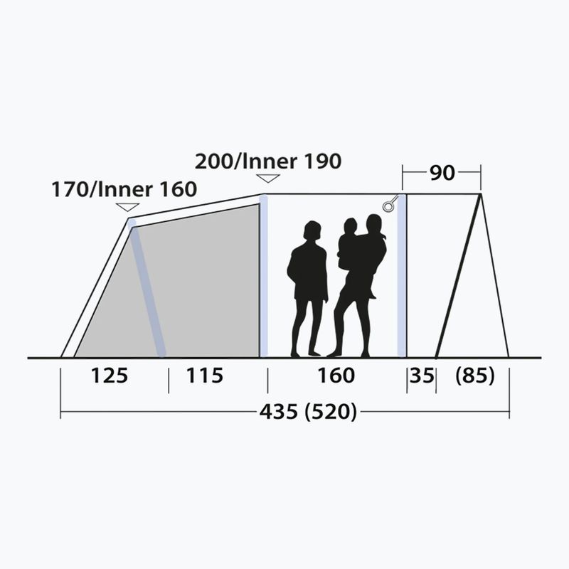 Keturvietė kempingo palapinė Outwell Monterey 4 Air blue 8