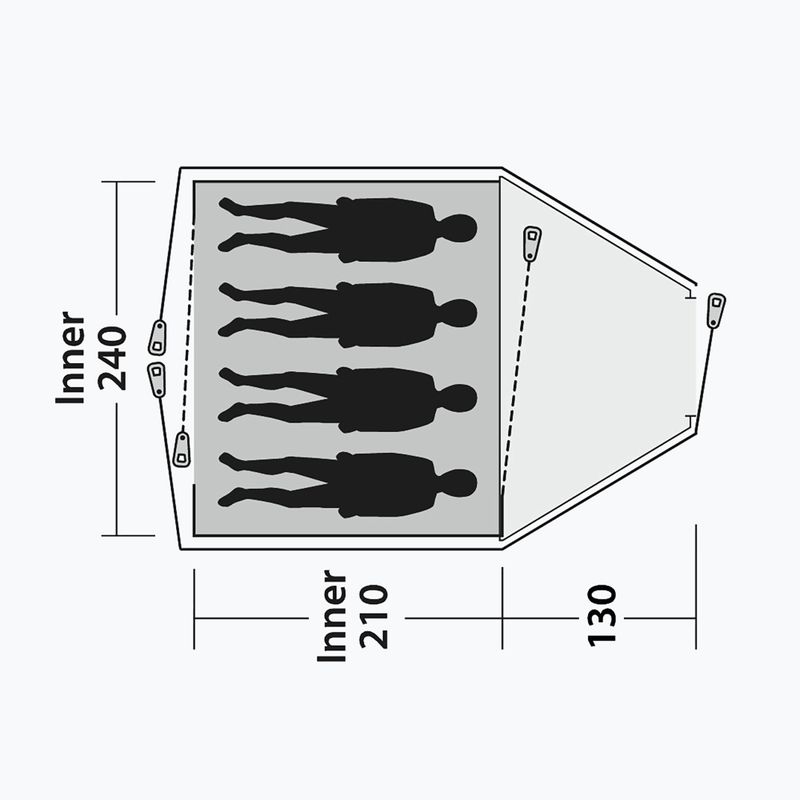 Stovyklavimo palapinė 4 asmenims Outwell Cloud 4 green/gray 8