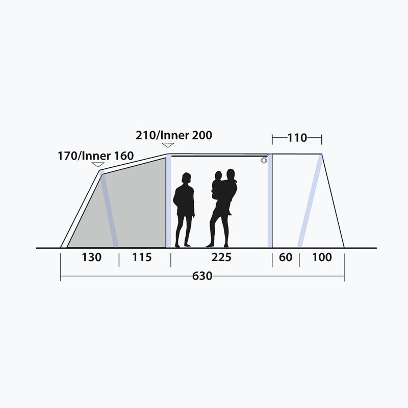 Stovyklavimo palapinė 4-osobowy Outwell Sacramento 4 Air blue 9