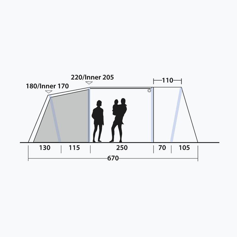 Stovyklavimo palapinė 6 asmenims Outwell Sacramento 6 Air blue 9