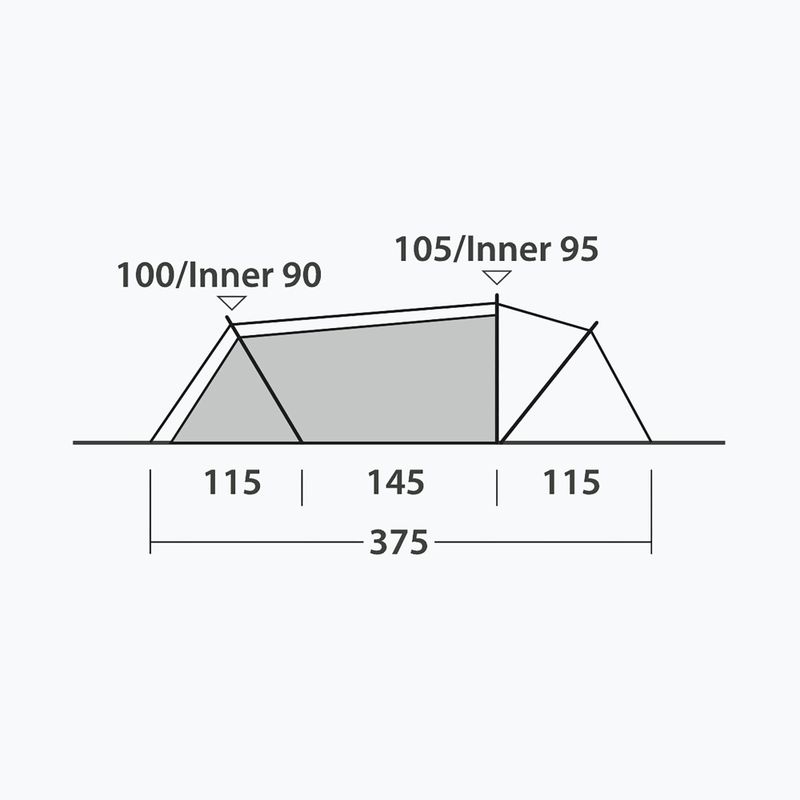 Kempingo palapinė 3-osobowy Outwell Nexion 3 Ocean green/gray 11