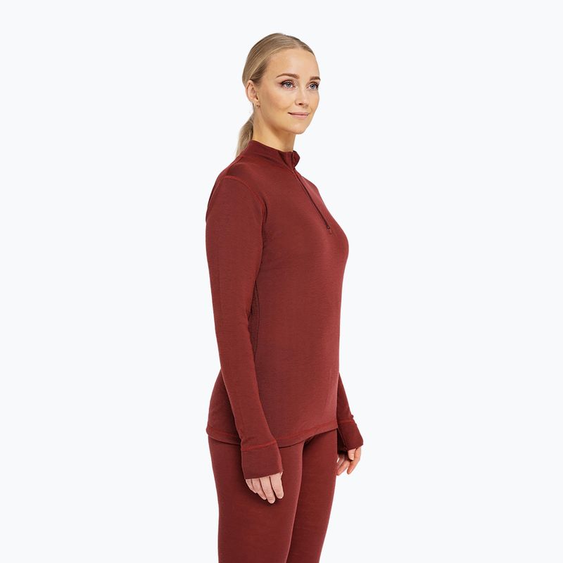 Moteriškas termo džemperis Dovre Wool Zip burgundy 3