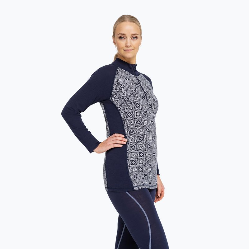 Moteriškas termo džemperis Dovre Wool Organic Half Zip navy 3