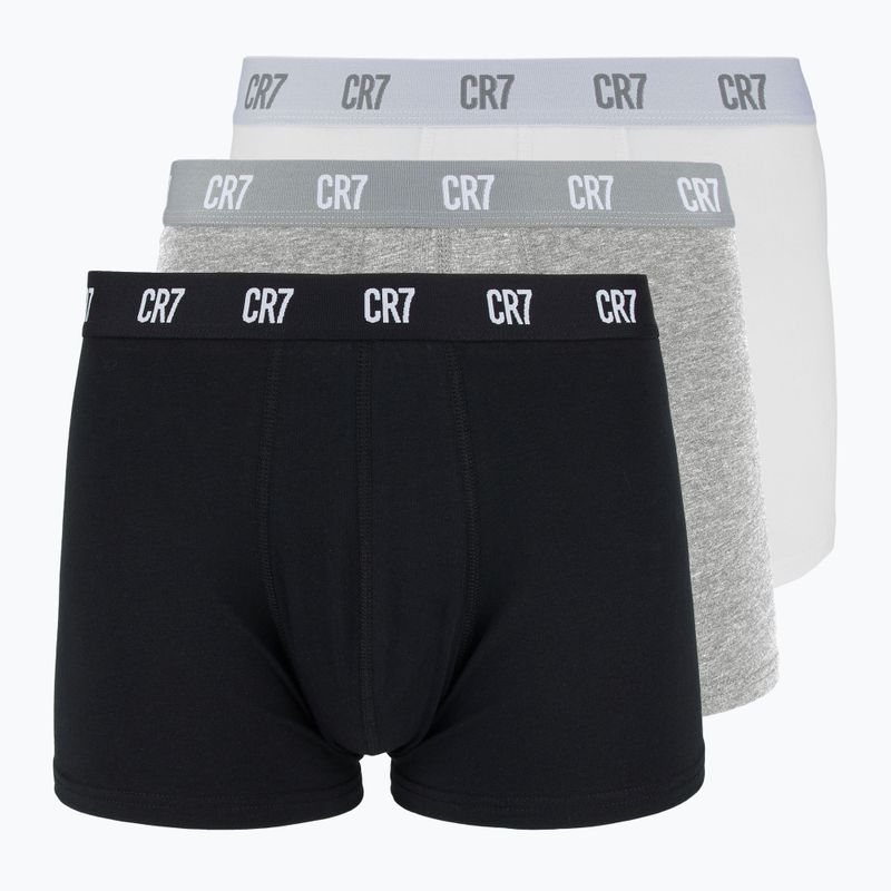 Vyriškos trumpikės CR7 Basic Trunk 3 pary white/ greymelange/ black