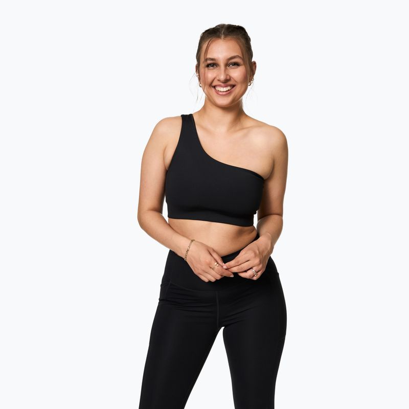 Treniruočių liemenėlė Girlfriend Collective Bianca One Shoulder black