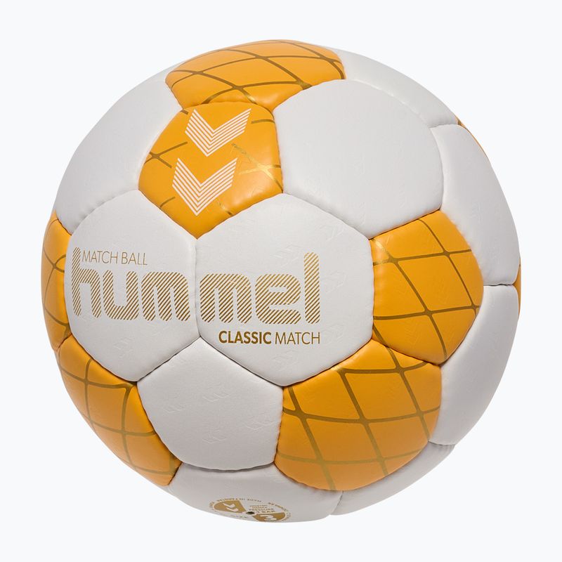 Rankinio kamuolys Hummel Classic Match HB off white/orange/gold size 3 2