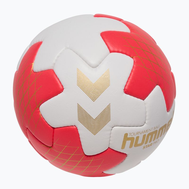 Rankinio kamuolys Hummel Star Pro HB off white/red/gold size 3 2