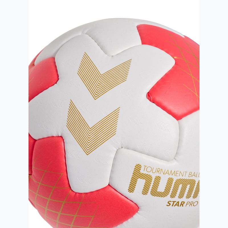 Rankinio kamuolys Hummel Star Pro HB off white/red/gold size 3 4