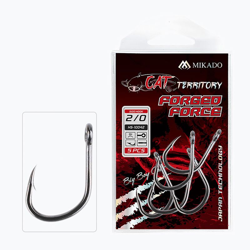 Mikado Cat Territory Kaltiniai Force šamo kabliukai 5 vnt. juodas nikelis HS10042