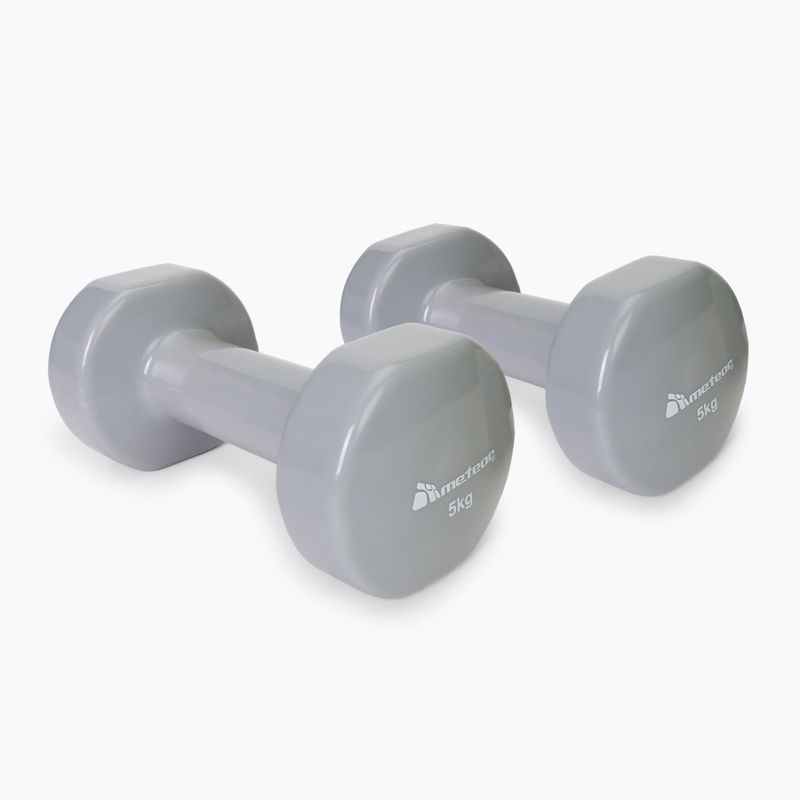 Meteor hanteliai 2 x 5 kg pilkos spalvos 30187